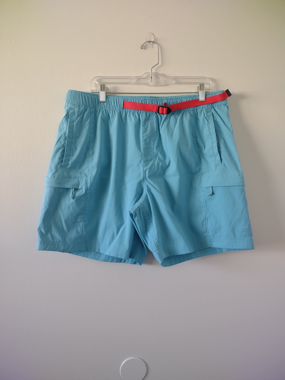 The North Face Light Blue Class V Belted Shorts Men's XL Utility Outdoor